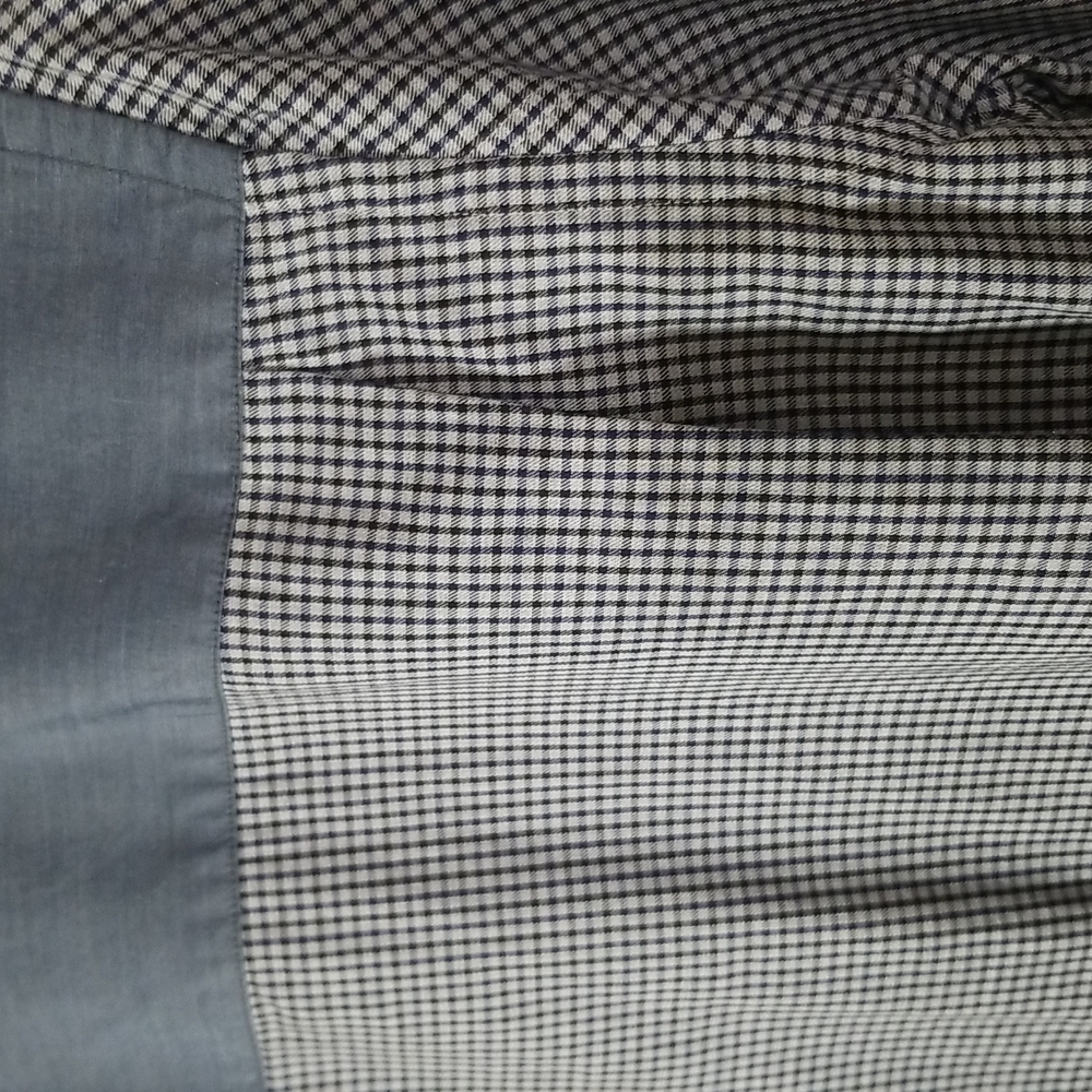 Theory Tiny Check Plaid Collared Button Up Chambr… - image 3